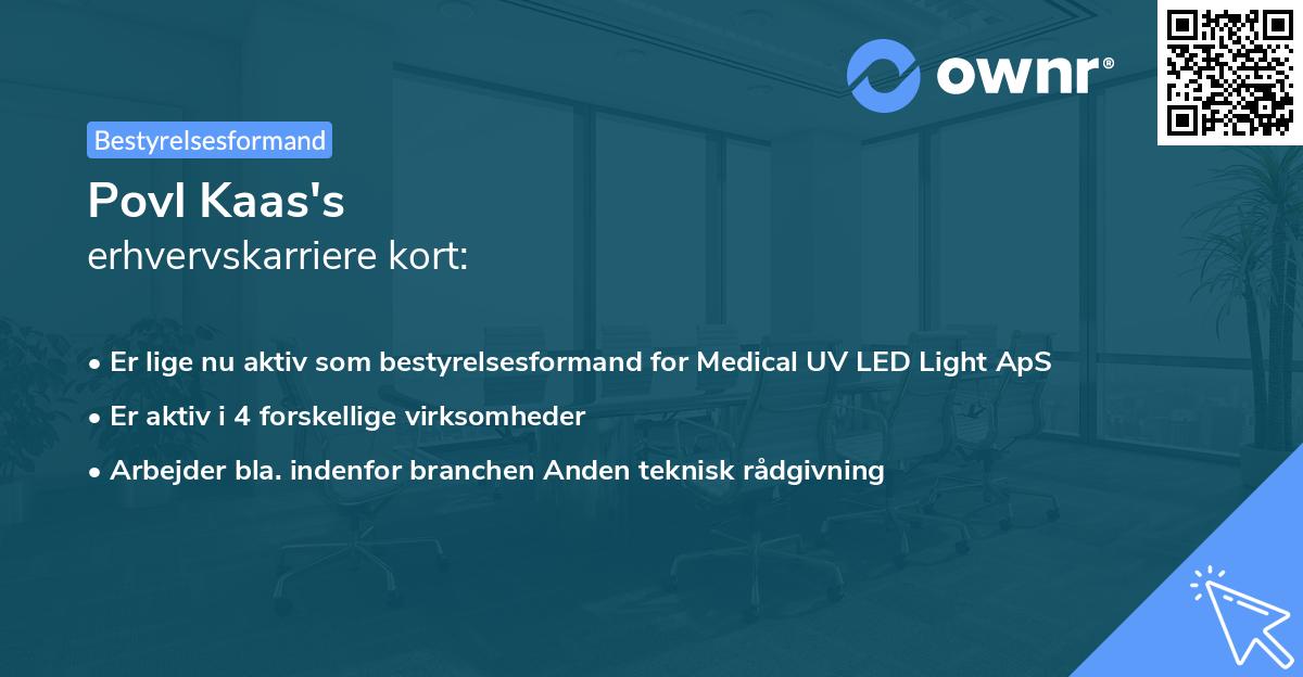 Povl Kaas's erhvervskarriere kort