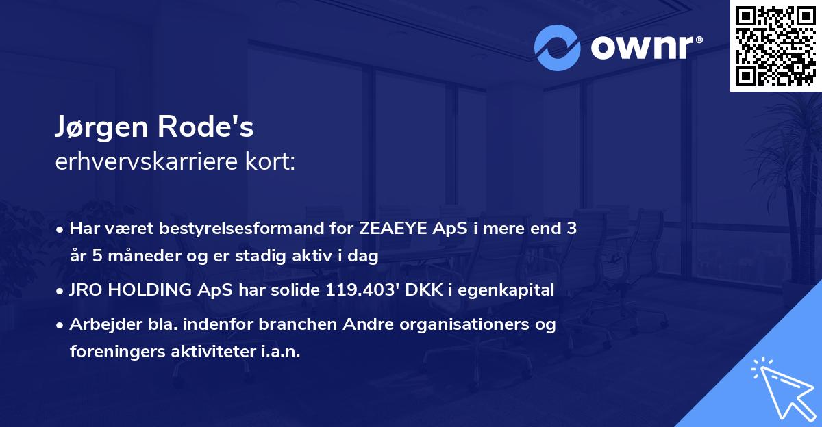 Jørgen Rode's erhvervskarriere kort