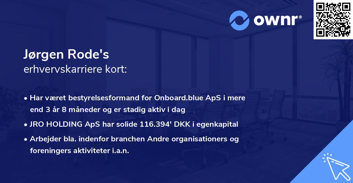 Jørgen Rode's erhvervskarriere kort