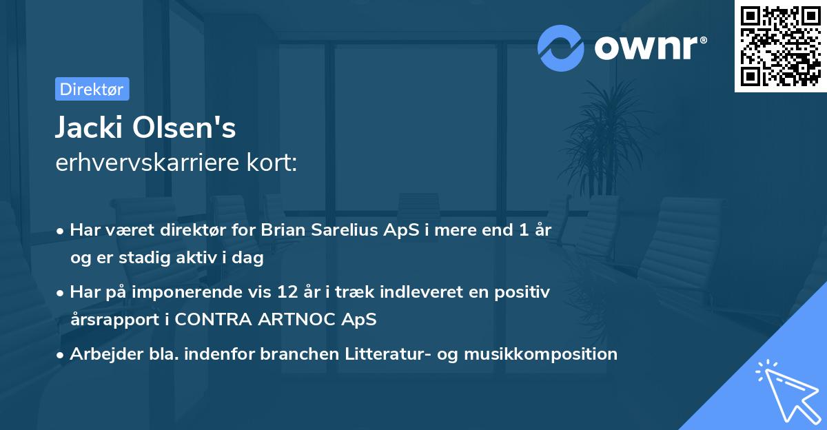 Jacki Olsen's erhvervskarriere kort