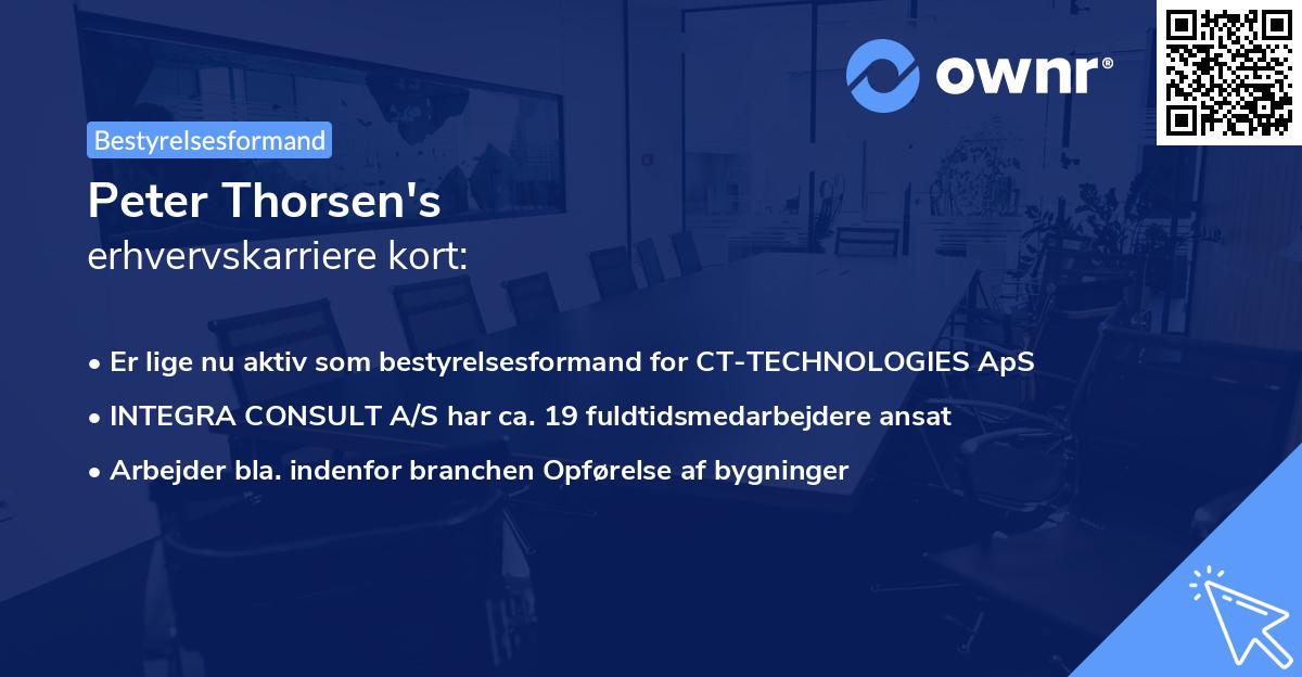 Peter Thorsen's erhvervskarriere kort