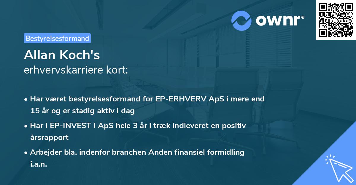 Allan Koch's erhvervskarriere kort