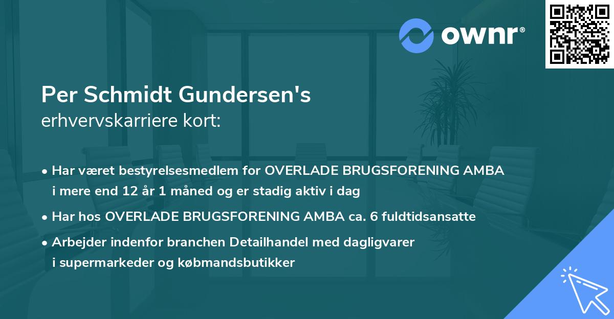 Per Schmidt Gundersen's erhvervskarriere kort