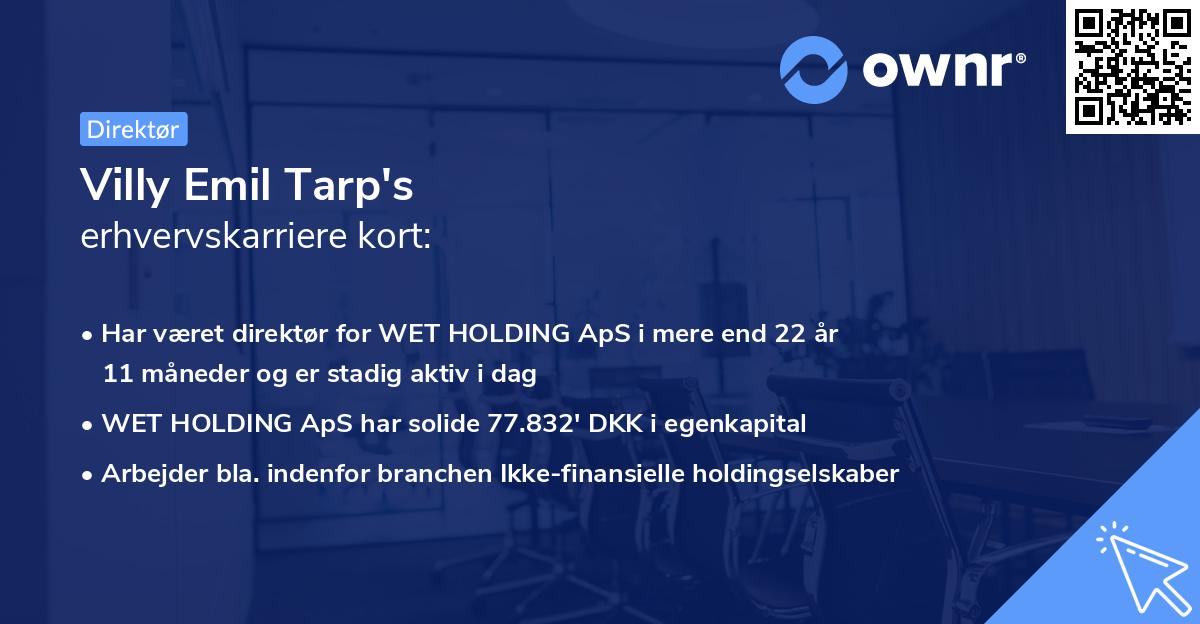 Villy Emil Tarp's erhvervskarriere kort