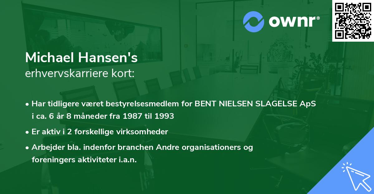 Michael Hansen's erhvervskarriere kort