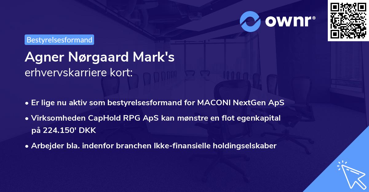 Agner Nørgaard Mark's erhvervskarriere kort