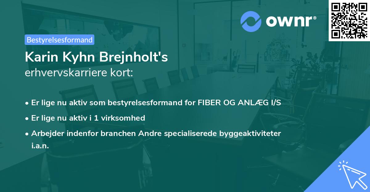 Karin Kyhn Brejnholt's erhvervskarriere kort