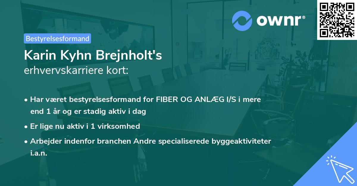 Karin Kyhn Brejnholt's erhvervskarriere kort