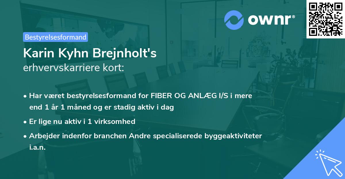 Karin Kyhn Brejnholt's erhvervskarriere kort