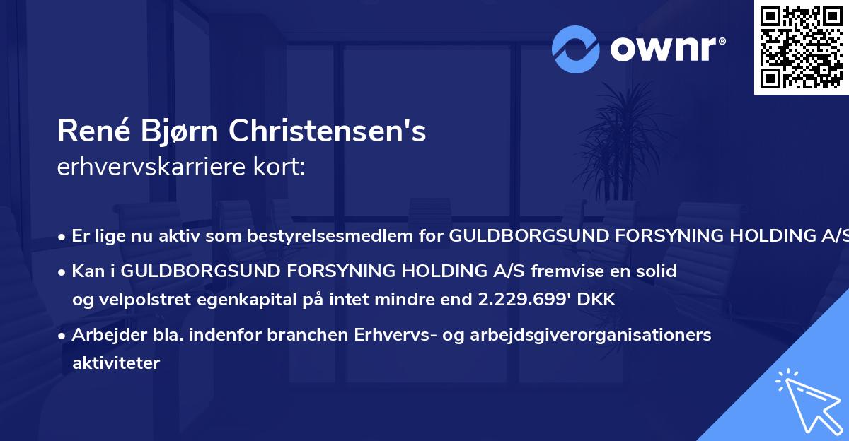 René Bjørn Christensen's erhvervskarriere kort