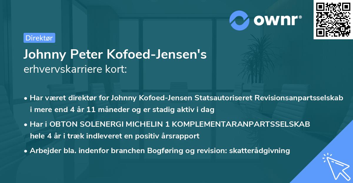 Johnny Peter Kofoed-Jensen's erhvervskarriere kort