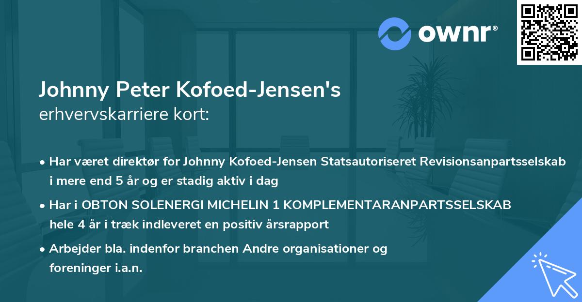 Johnny Peter Kofoed-Jensen's erhvervskarriere kort