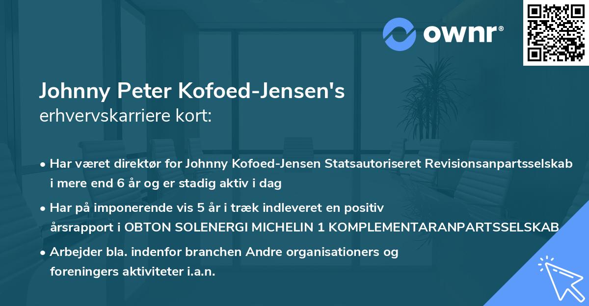 Johnny Peter Kofoed-Jensen's erhvervskarriere kort