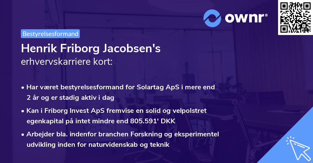 Henrik Friborg Jacobsen's erhvervskarriere kort