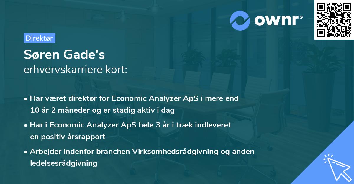 Søren Gade's erhvervskarriere kort