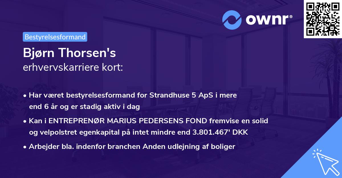 Bjørn Thorsen's erhvervskarriere kort