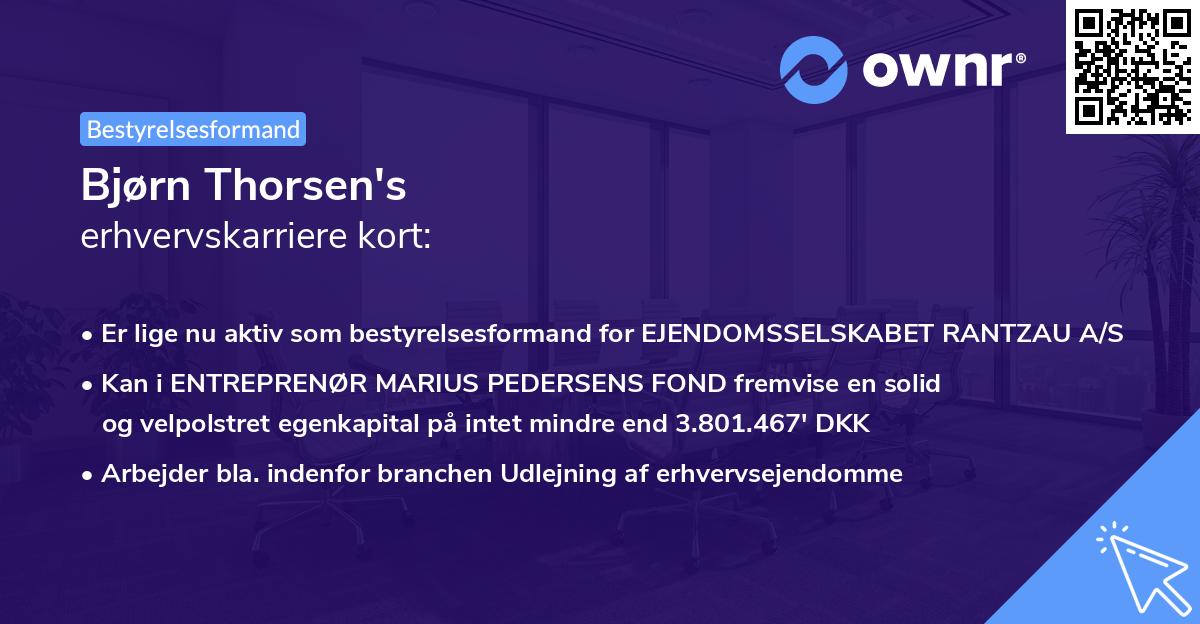 Bjørn Thorsen's erhvervskarriere kort