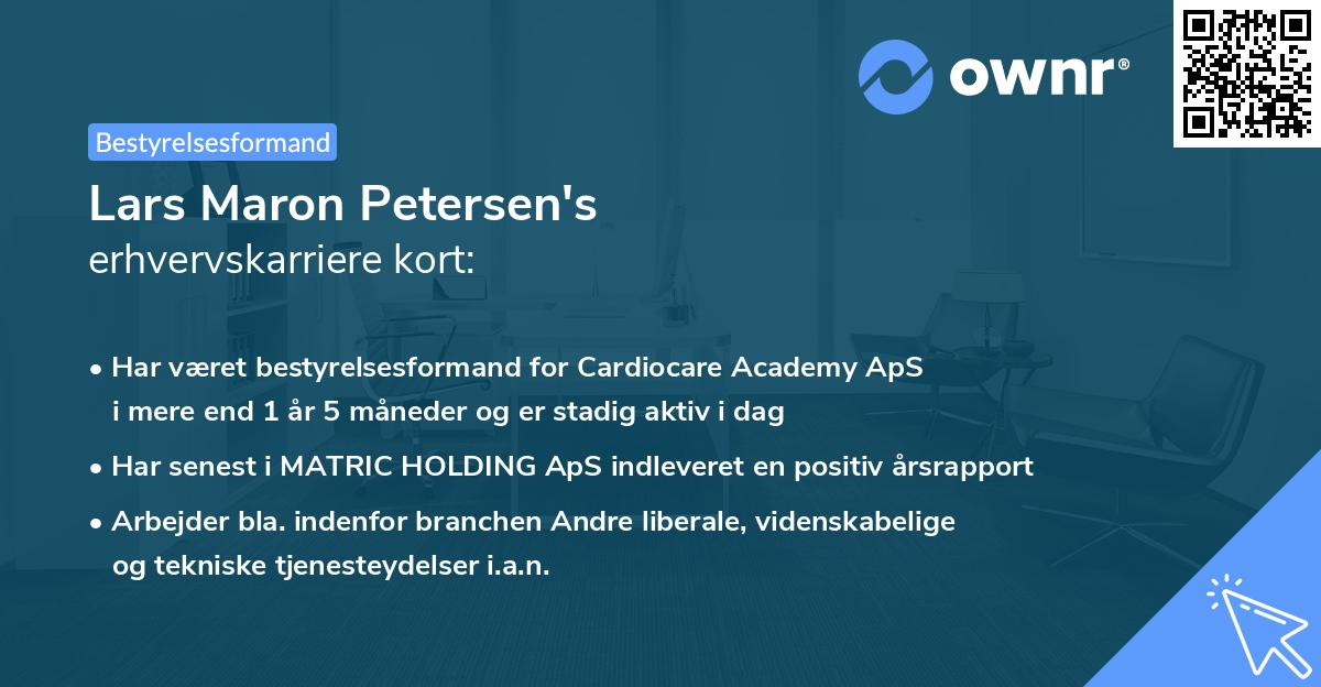 Lars Maron Petersen's erhvervskarriere kort