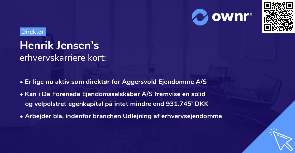 Henrik Jensen's erhvervskarriere kort
