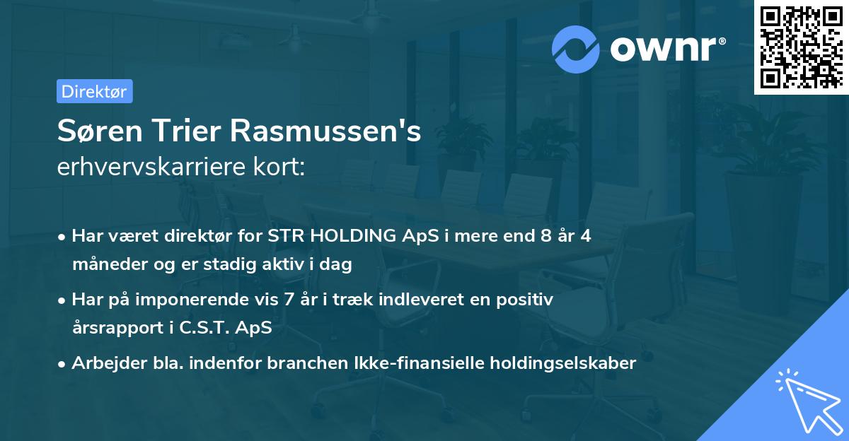 Søren Trier Rasmussen's erhvervskarriere kort