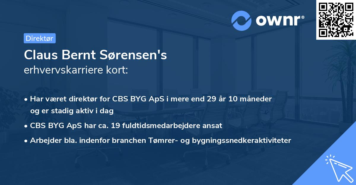 Claus Bernt Sørensen's erhvervskarriere kort