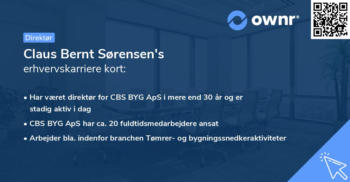 Claus Bernt Sørensen's erhvervskarriere kort