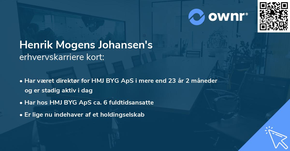 Henrik Mogens Johansen's erhvervskarriere kort