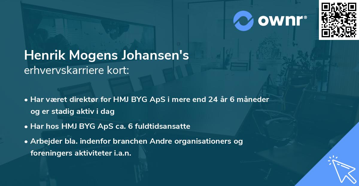 Henrik Mogens Johansen's erhvervskarriere kort
