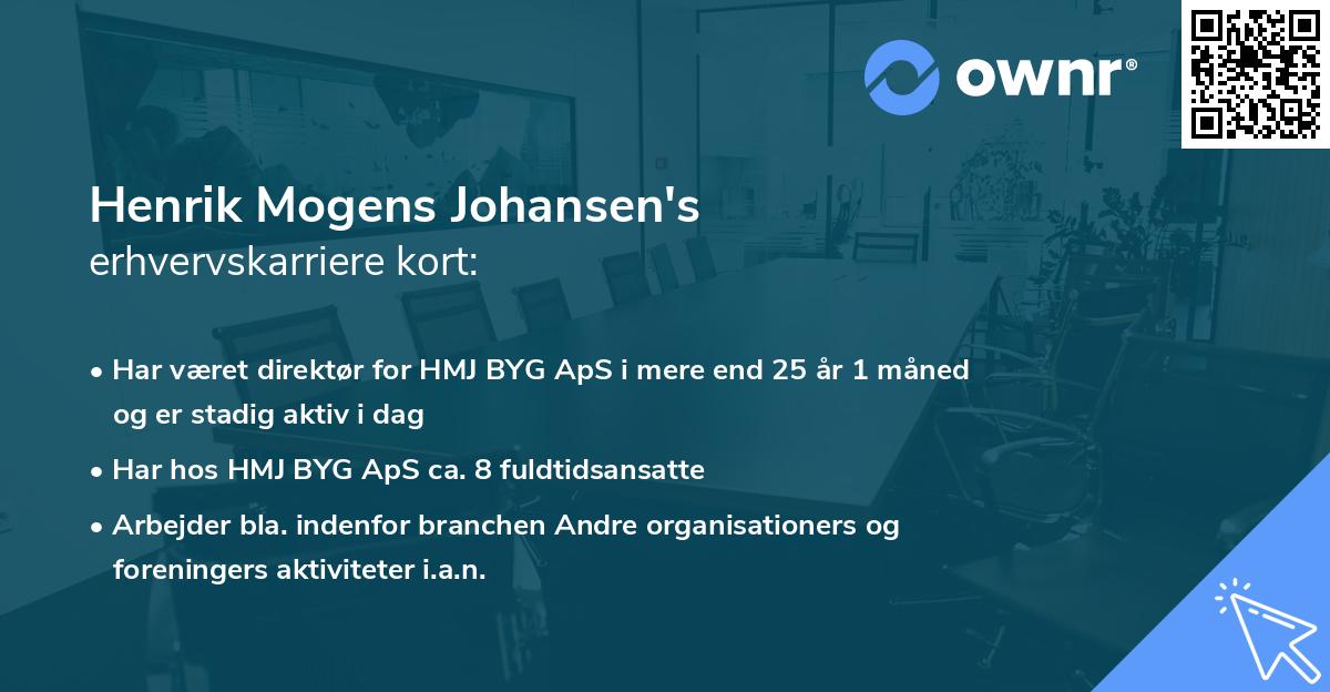 Henrik Mogens Johansen's erhvervskarriere kort