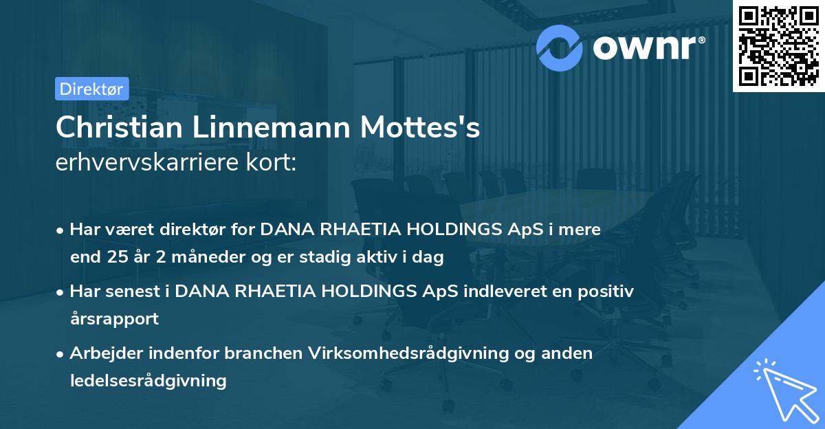 Christian Linnemann Mottes's erhvervskarriere kort