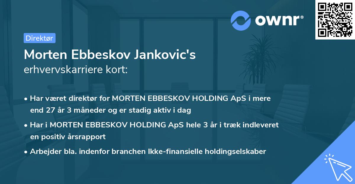 Morten Ebbeskov Jankovic's erhvervskarriere kort
