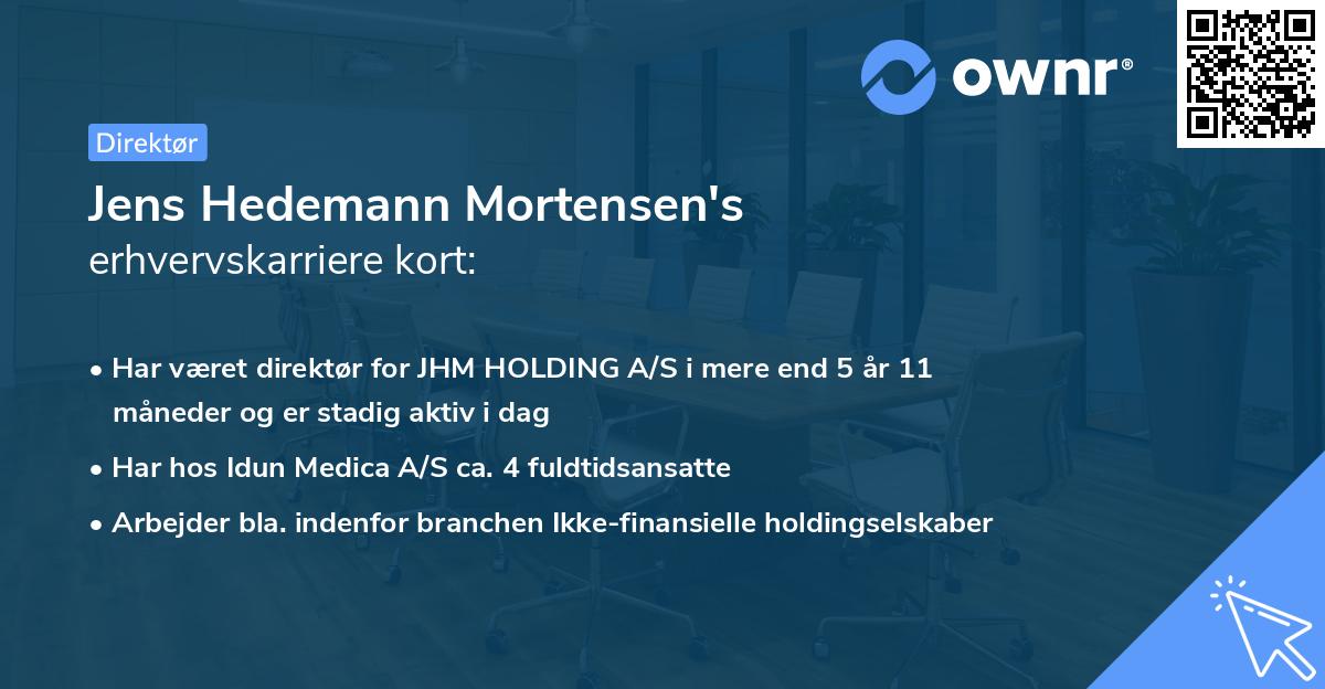 Jens Hedemann Mortensen's erhvervskarriere kort