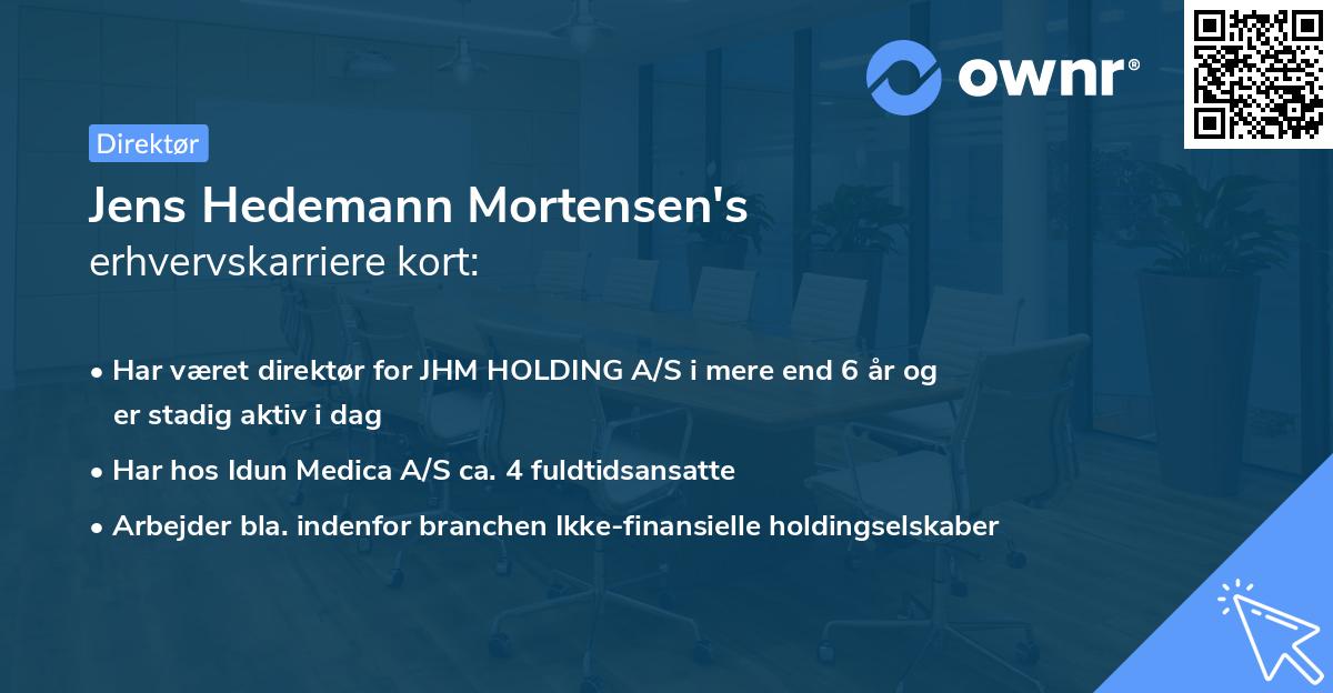 Jens Hedemann Mortensen's erhvervskarriere kort