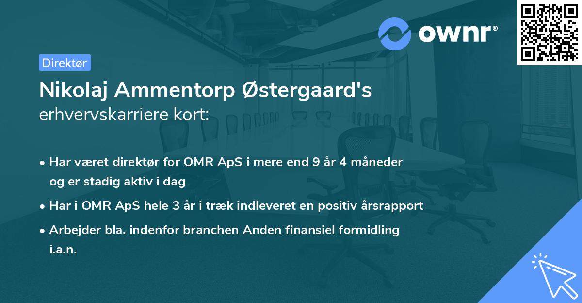 Nikolaj Ammentorp Østergaard's erhvervskarriere kort