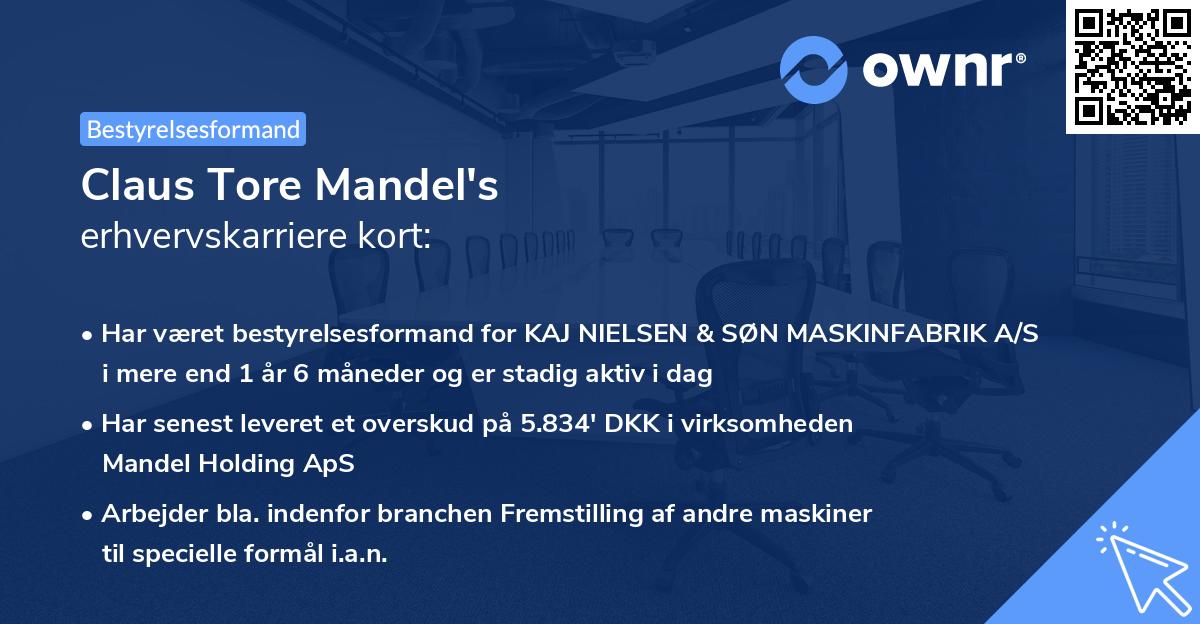 Claus Tore Mandel's erhvervskarriere kort