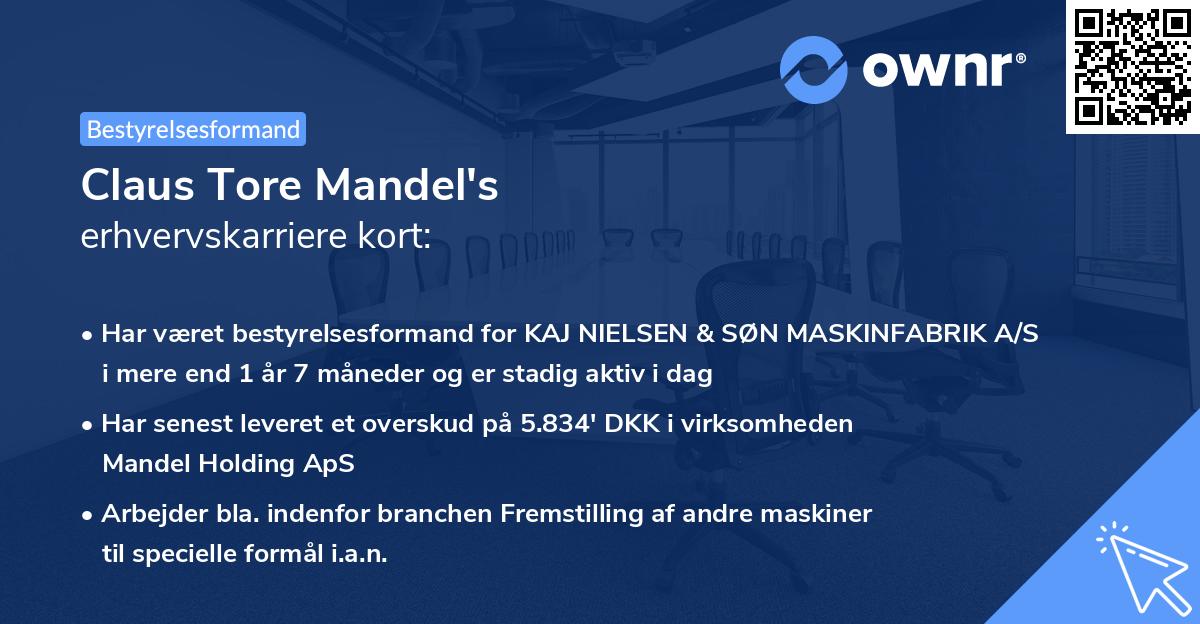Claus Tore Mandel's erhvervskarriere kort