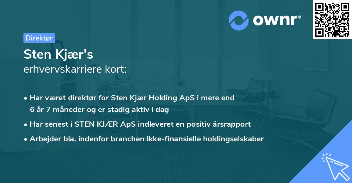 Sten Kjær's erhvervskarriere kort