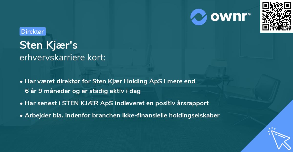 Sten Kjær's erhvervskarriere kort