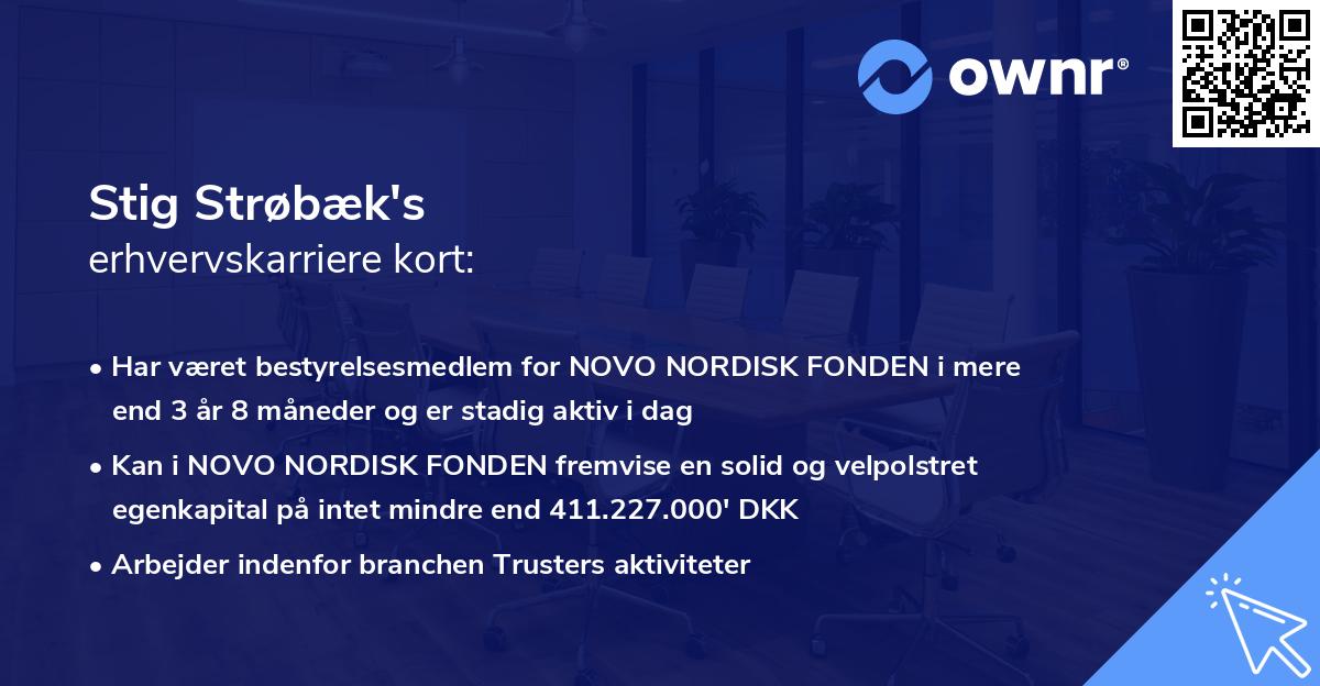Stig Strøbæk's erhvervskarriere kort