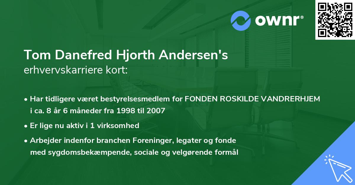 Tom Danefred Hjorth Andersen's erhvervskarriere kort