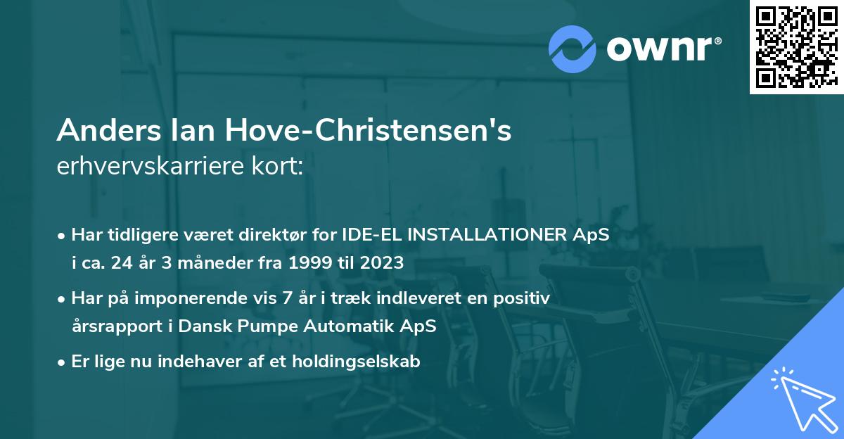 Anders Ian Hove-Christensen's erhvervskarriere kort