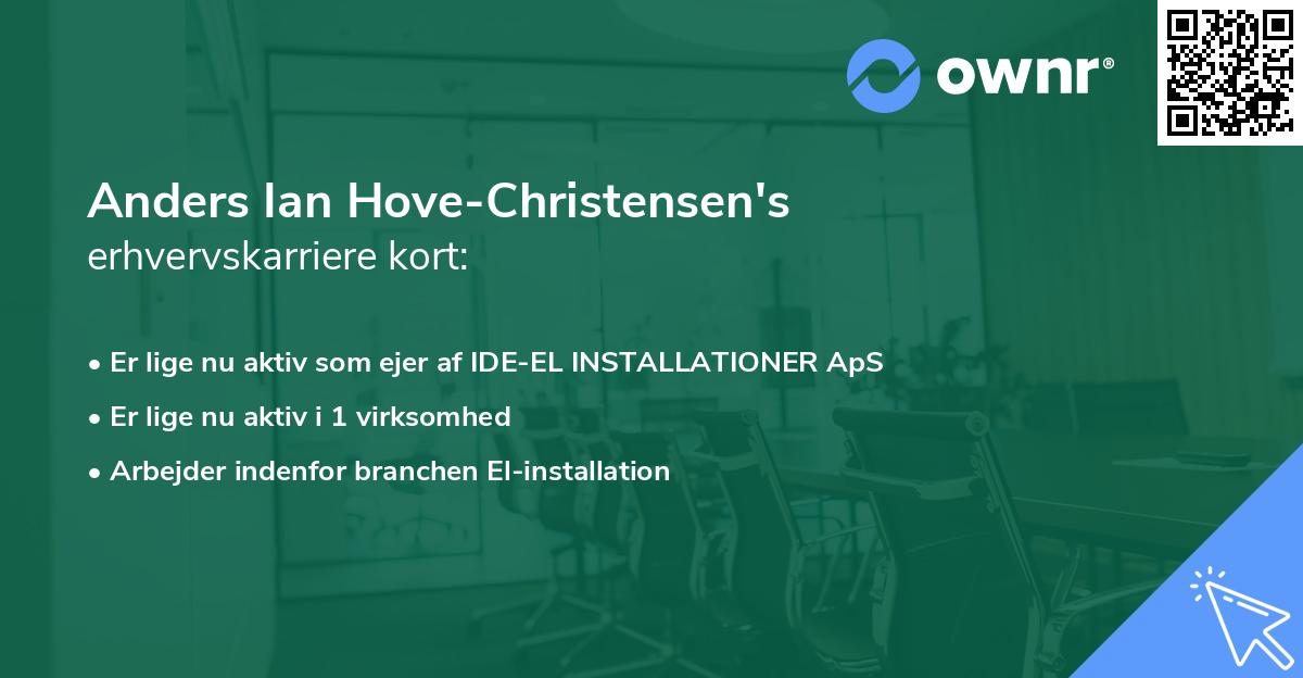 Anders Ian Hove-Christensen's erhvervskarriere kort