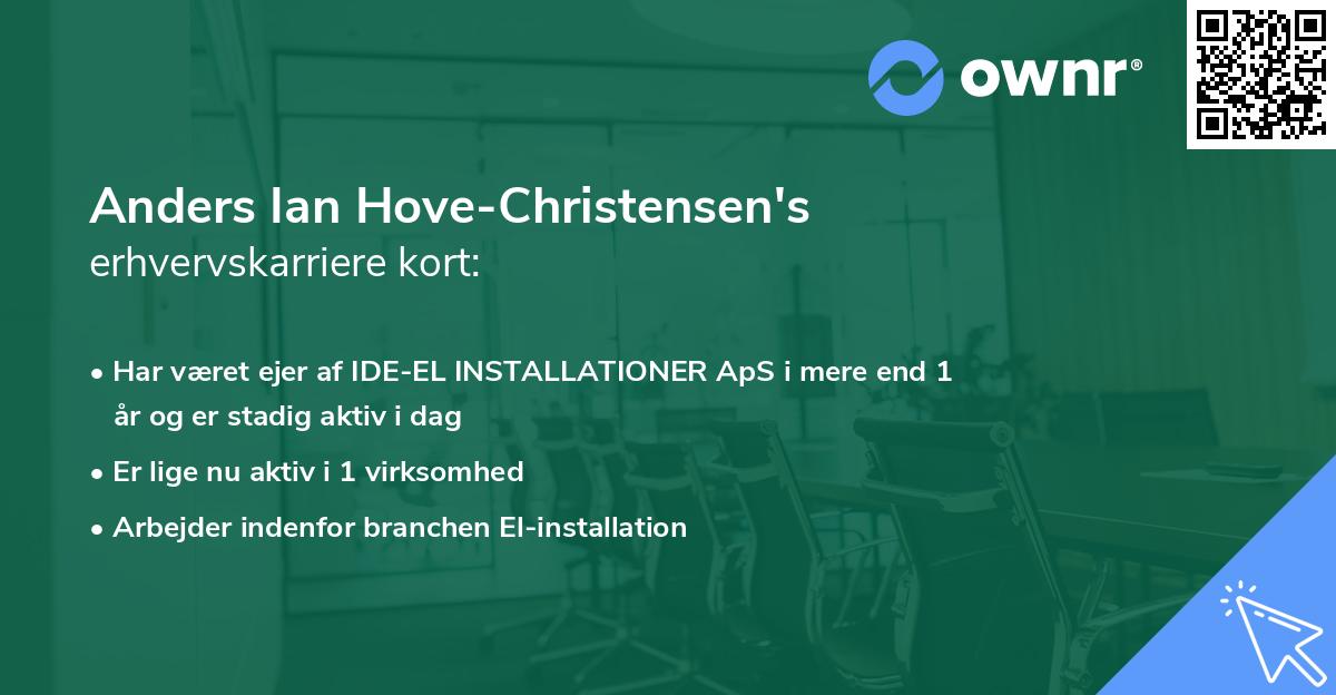 Anders Ian Hove-Christensen's erhvervskarriere kort