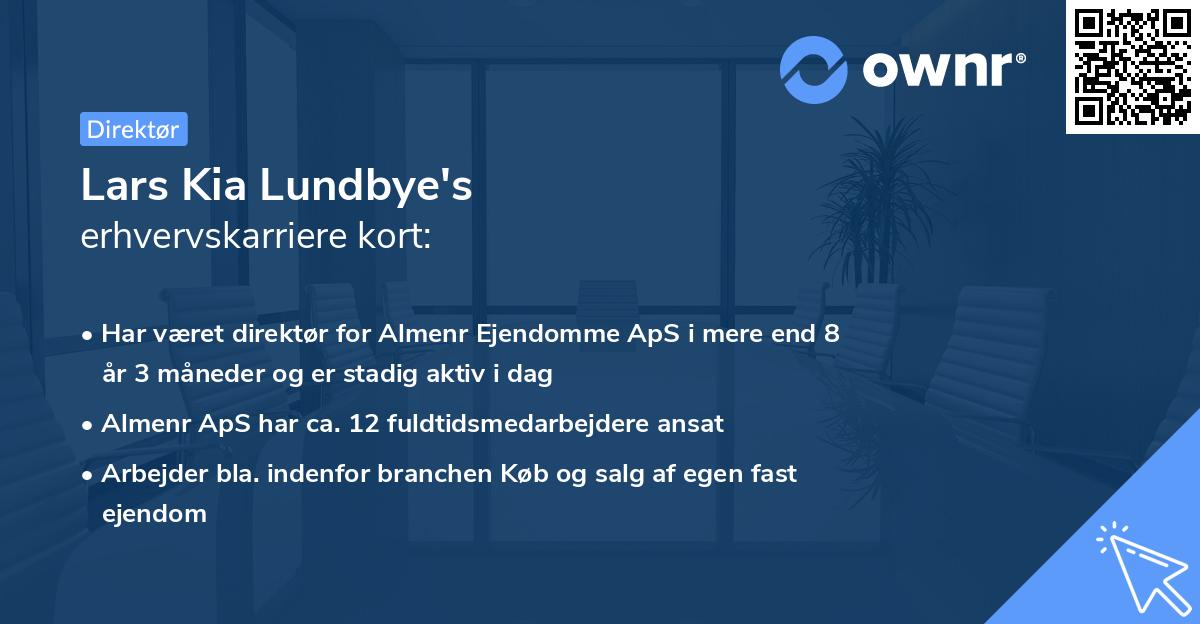 Lars Kia Lundbye's erhvervskarriere kort