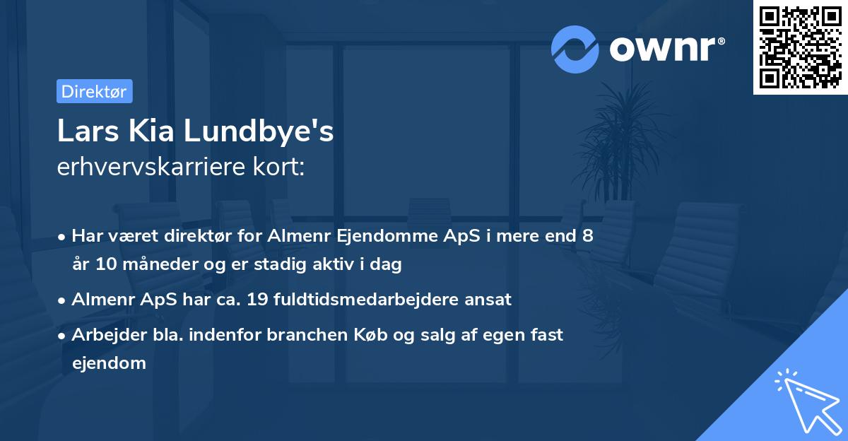Lars Kia Lundbye's erhvervskarriere kort