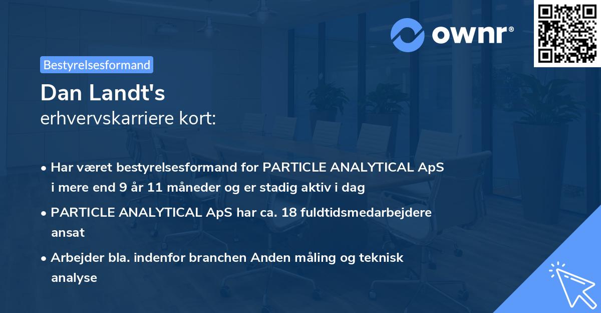 Dan Landt's erhvervskarriere kort