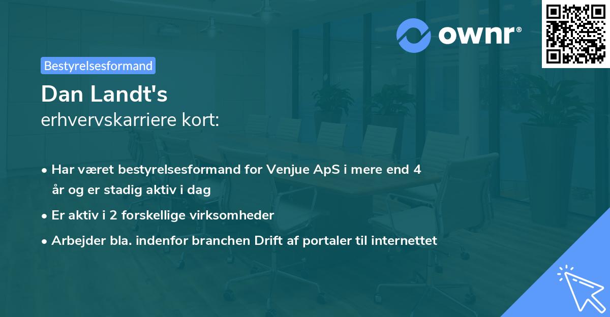 Dan Landt's erhvervskarriere kort