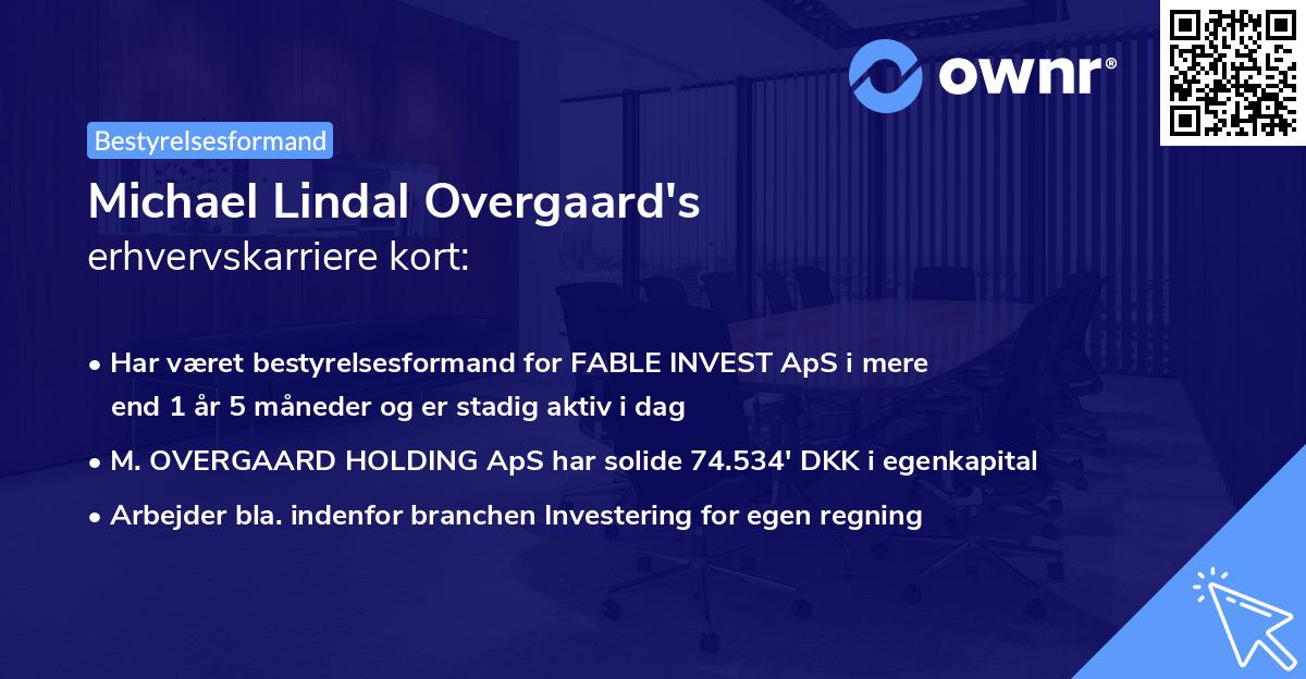 Michael Lindal Overgaard's erhvervskarriere kort