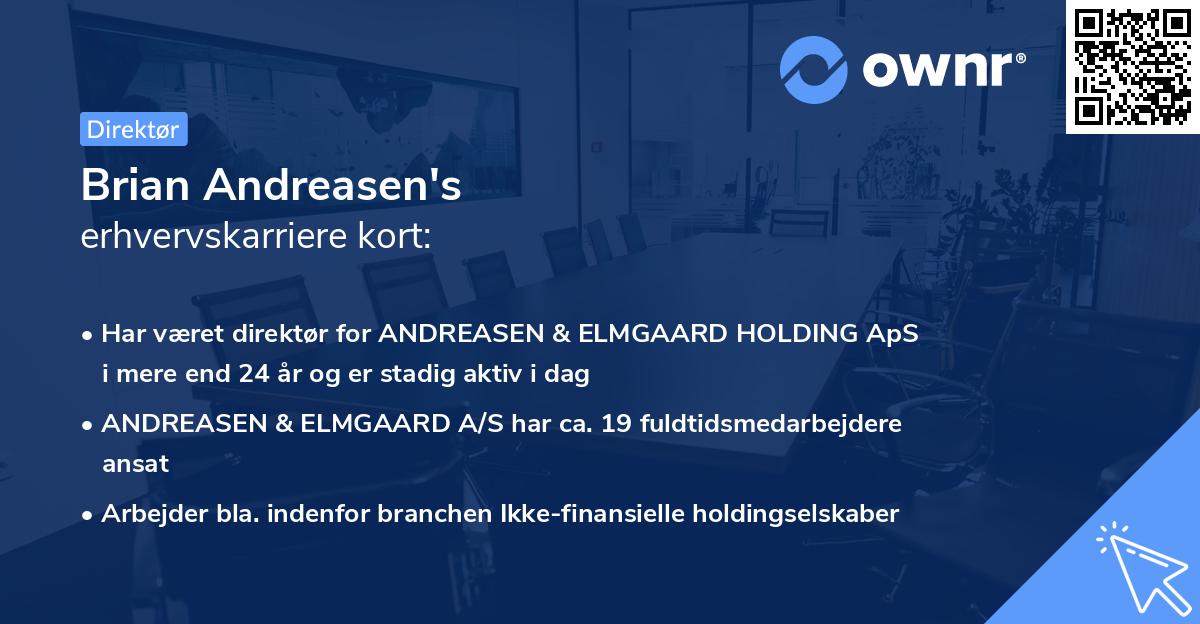 Brian Andreasen's erhvervskarriere kort