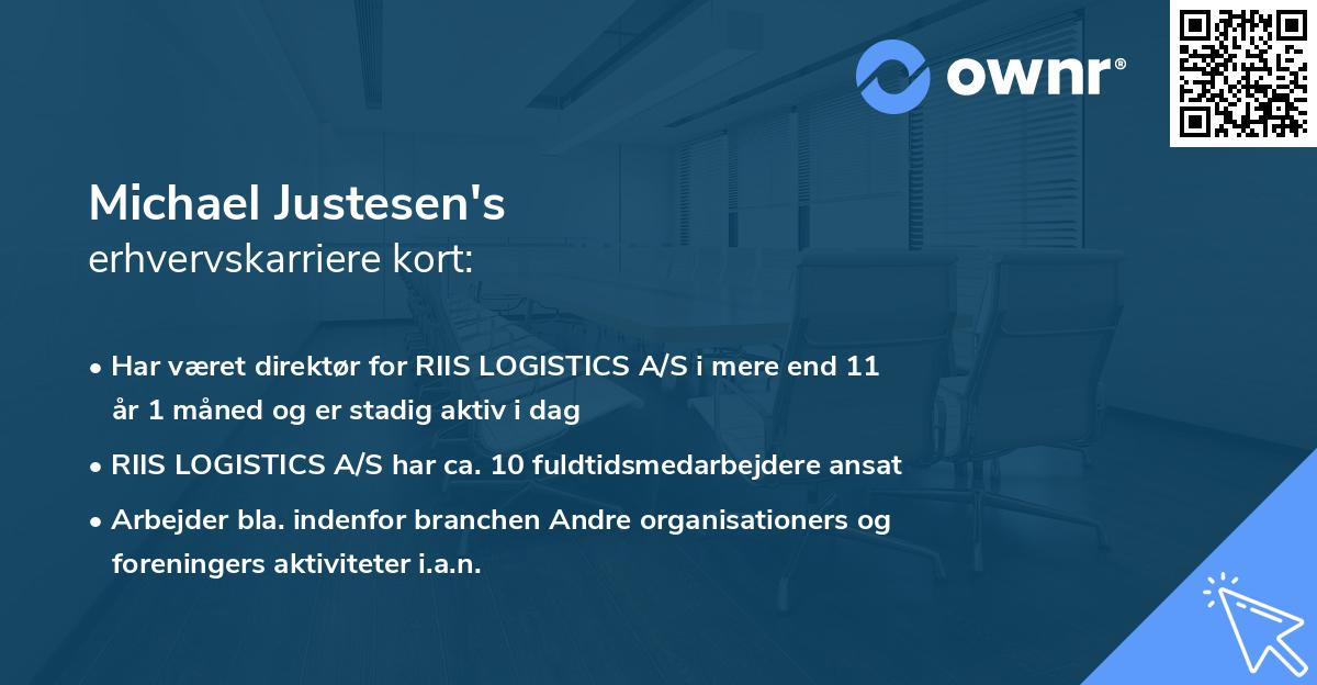 Michael Justesen's erhvervskarriere kort